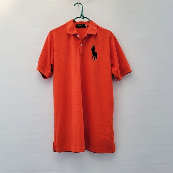 Polo Ralph Lauren Other - Polo Ralph Lauren Big Pony Polo Shirt Mens XL Bright Orange Black Embroider Y2K